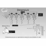 Instalatie Craciun, 25 m, 715 Led-uri ,Franjuri, Alb rece, Flash, Transformator, Interconectabila, Prelungitor 3 m inclus, Fir Transparent, Flippy