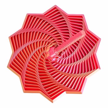 Jucarie Decompresie, Flippy, Model Stea 3D, DuoChrome, Maner Spirala, Turn Magic Geometric, Multiple Forme, Anti-stress, 11 cm, Roz/Auriu