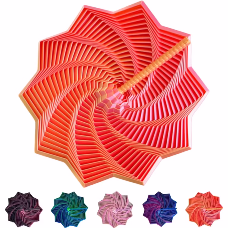 Jucarie Decompresie, Flippy, Model Stea 3D, DuoChrome, Maner Spirala, Turn Magic Geometric, Multiple Forme, Anti-stress, 11 cm, Roz/Auriu