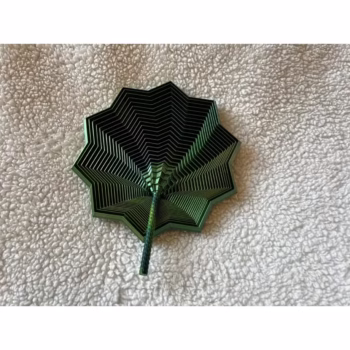 Jucarie Decompresie, Flippy, Model Stea 3D, DuoChrome, Maner Spirala, Turn Magic Geometric, Multiple Forme, Anti-stress, 8.6 cm, Negru/Verde