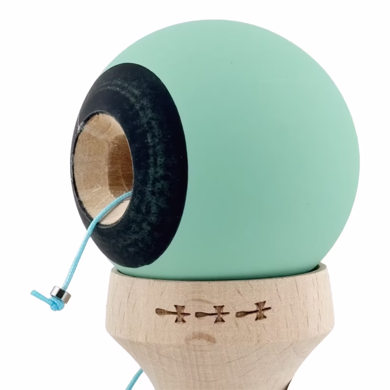 Kendama X Originala, Profesionala, Flippy, Big Cups V3, Rubber Grip, model Turcoaz/albastru inchis