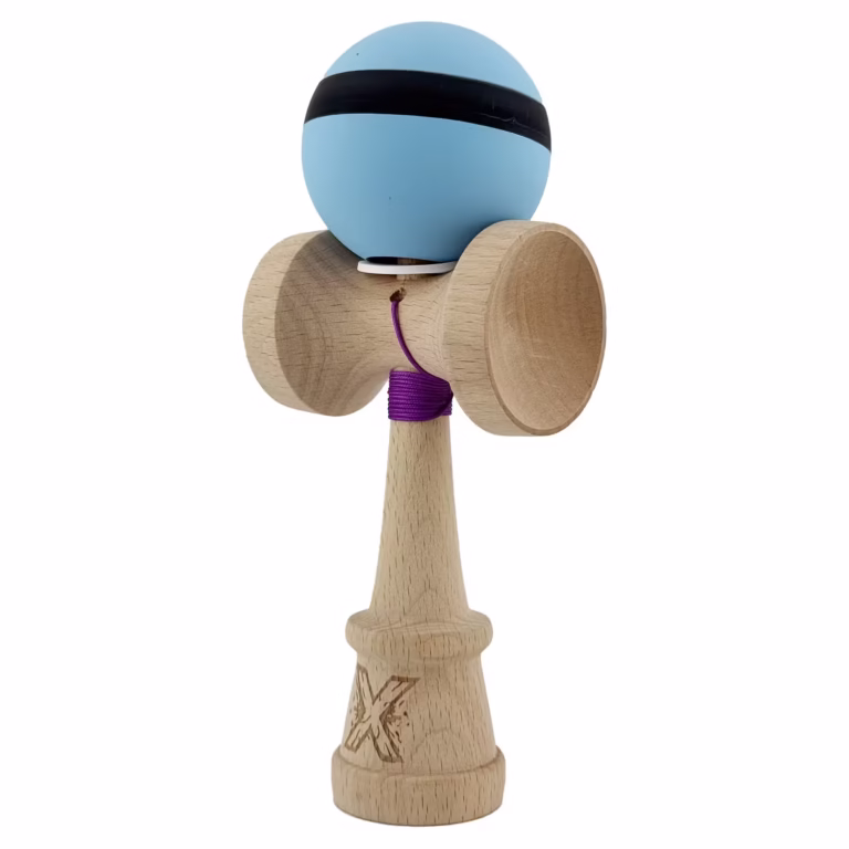 Kendama X Originala, Profesionala, Flippy, Big Cups V3, Rubber Grip, model bleu/negru/bleu