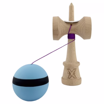 Kendama X Originala, Profesionala, Flippy, Big Cups V3, Rubber Grip, model bleu/negru/bleu