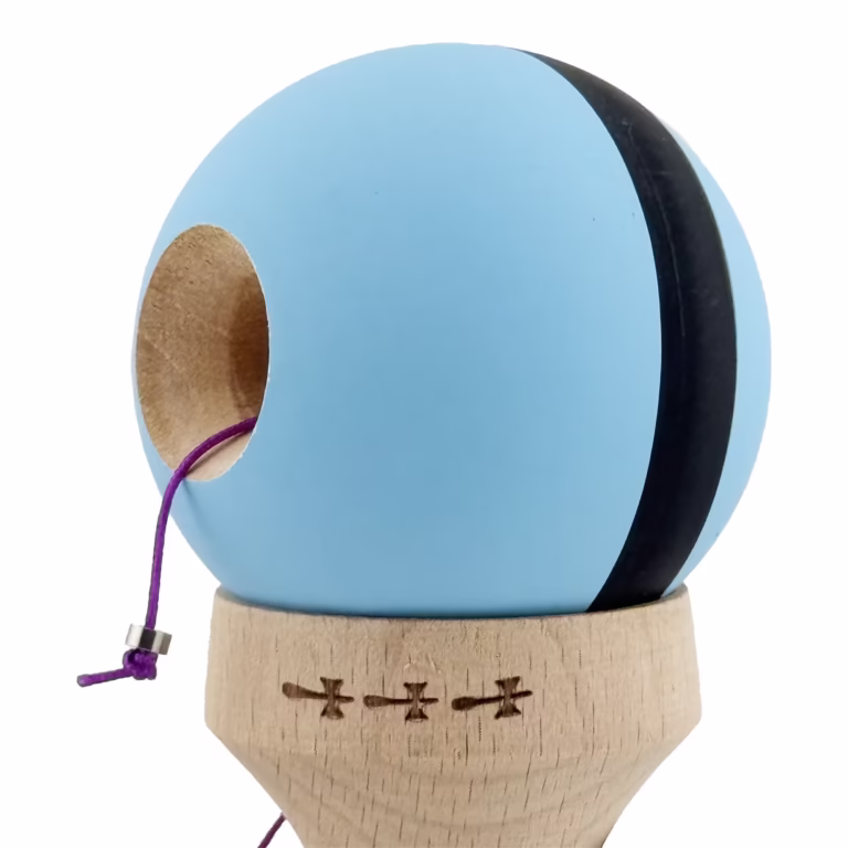 Kendama X Originala, Profesionala, Flippy, Big Cups V3, Rubber Grip, model bleu/negru/bleu