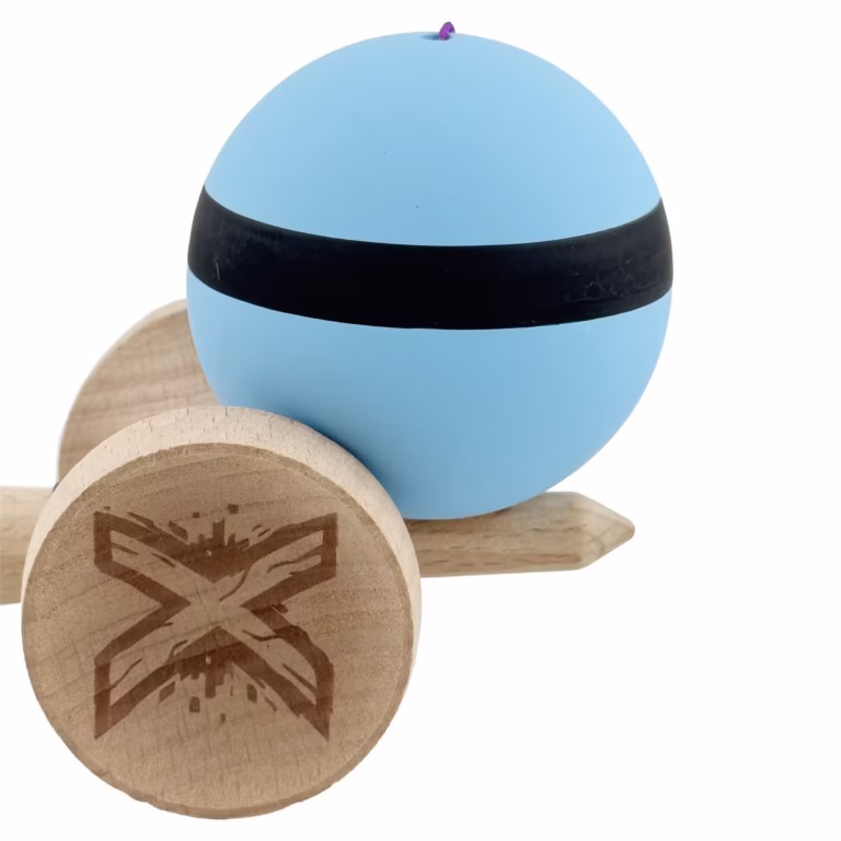 Kendama X Originala, Profesionala, Flippy, Big Cups V3, Rubber Grip, model bleu/negru/bleu