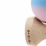 Kendama X Originala, Profesionala, Flippy, Rubber Grip, Cupe Mari KING SIZE V3, Gaura in Baza, Rulment Metalic, din lemn 18 cm, Ata 55 cm, Gradient Albastru/Roz