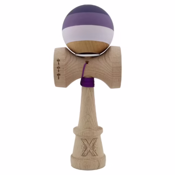 Kendama X Originala, Profesionala, Flippy, Big Cups V3, Rubber Grip, model Purpuriu/mov/lila