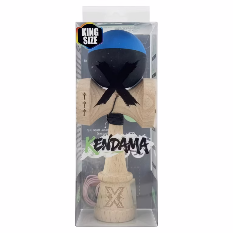 Kendama X Originala, Profesionala, Flippy, Big Cups V3, Rubber Grip, model Albastru/Negru