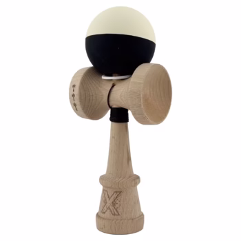 Kendama X Originala, Profesionala, Flippy, Big Cups V3, Rubber Grip, model galben/negru