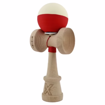 Kendama X Originala, Profesionala, Flippy, Big Cups V3, Rubber Grip, model galben//rosu