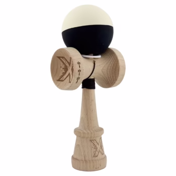 Kendama X Originala, Profesionala, Flippy, Big Cups V3, Rubber Grip, model galben/negru