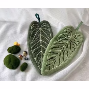 Prosop de Bucatarie, Flippy, Model Frunza, 32.5 x 15.5 cm, Verde