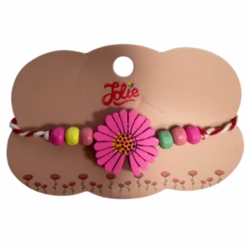 Martisor Bratara Multicolora pentru Copii, din Lemn si Textil, Model 19