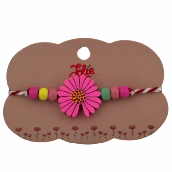 Martisor Bratara Multicolora pentru Copii, din Lemn si Textil, Model 19