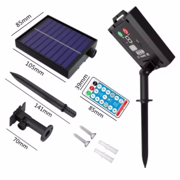Panou Solar pentru Instalatii Craciun, 31V, 250 mAh, Acumulator de 1200 mAh, 8 Jocuri de lumini, 10 cm x 8 cm