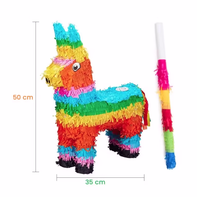 Pinata Magarus pentru Petrecere, Flippy, Pinata din Hartie si Carton, Pinata pentru Copii, 50 x 35 x 10 cm, Multicolor