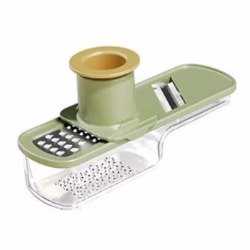 Razatoare Manuala, Flippy, cu Recipient de Stocare, pentru Legume, din Plastic si Otel Inoxidabil, Multifunctionala, Verde