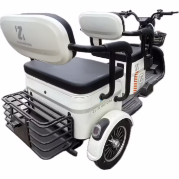 Triciclu Electric V6, Saige, Fara Permis, cu Doua Locuri, Motor 1800W, Baterie 72V24Ah, Autonomie 60km, 220x88x105 cm, Viteza Maxima 25km/h, Alb