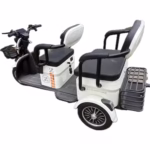 Triciclu Electric V6, Saige, Fara Permis, cu Doua Locuri, Motor 1800W, Baterie 72V24Ah, Autonomie 60km, 220x88x105 cm, Viteza Maxima 25km/h, Alb