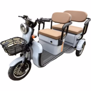 Triciclu Electric V6, Saige, Fara Permis, cu Doua Locuri, Motor 1800W, Baterie 72V24Ah, Autonomie 60km, 220x88x105 cm, Viteza Maxima 25km/h, Gri OldStyle