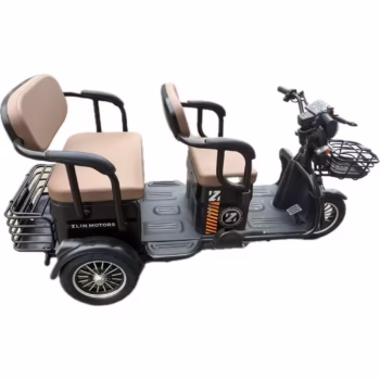 Triciclu Electric V6, Saige, Fara Permis, cu Doua Locuri, Motor 1800W, Baterie 72V24Ah, Autonomie 60km, 220x88x105 cm, Viteza Maxima 25km/h, Negru OldStyle