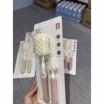 Set 3 Perii de Spalat Biberoane, Flippy, pentru Tetina, Biberon, Pai, Materiale Sigure, fara BPA, Curatare 360°, Roz