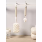 Set 3 Perii de Spalat Biberoane, Flippy, pentru Tetina, Biberon, Pai, Materiale Sigure, fara BPA, Curatare 360°, Bej