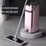 Set Curatenie Arvada MagicClean, Mop Plat 6 rezerve, Galeata Doua Compartimente 40x16x18, Clatire/Stoarcere, Doua Insertii Microfibra, Mop Telescopic 130 cm, violet