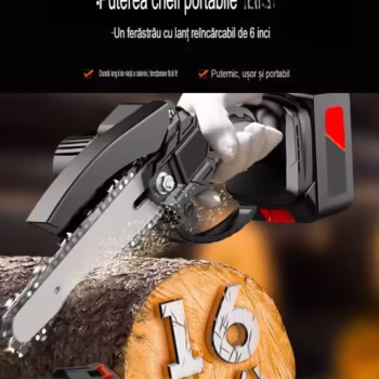 Mini ferastrau cu lant si accesorii, Arvada Gardentool 2407, 800w, viteza lant 5m/s, 6″ marimea lamei, 2 baterii 21V, Negru