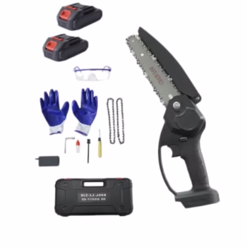 Mini ferastrau cu lant si accesorii, Arvada Gardentool 2407, 800w, viteza lant 5m/s, 6″ marimea lamei, 2 baterii 21V, Negru