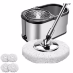 Set galeata mop cu centrifuga si rotatie 360 de grade din inox inoxidabil, Arvada® MagicClean, galeata ovala, dimensiuni 4...