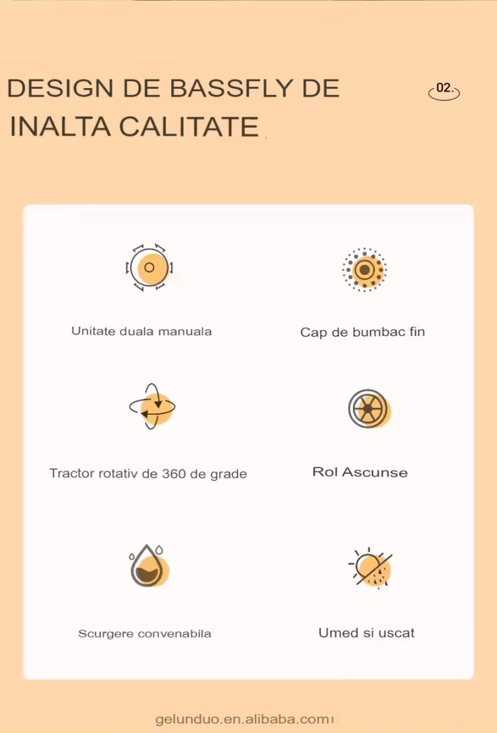 Set galeata mop cu centrifuga si rotatie 360 de grade din inox inoxidabil, Arvada® MagicClean, galeata ovala, dimensiuni 4...