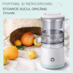 Storcator portabil de citrice, Arvada® SqueezePro YW-YZJ, 57W, 18.000 RPM, Portabil, acumulator 2400 mAh, 7, 4V Capacitate...