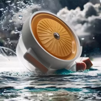 Dispozitiv pentru clatire pahare, Kit spalare rapida sub jet presiune apa, Rinser cu 7 orificii de pulverizare ,orange