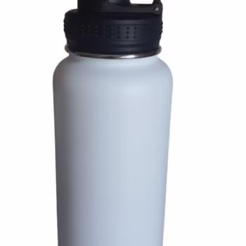 Sticla termoizolanta sport,drumetii,parcuri, perete dublu, 945 ml, fara condens, KARRY VESSEL, otel inoxidabil, alb
