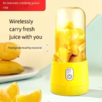 Mini Blender Electric, MYRIVER, 35W, 1800 RPM, portabil, multifunctional, Auto-curatare, Autonomie Mare, Capacitate 410 ml, 6 Lame 3D, acumulator, galben