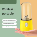 Mini Blender Electric, MYRIVER, 35W, 1800 RPM, portabil, multifunctional, Auto-curatare, Autonomie Mare, Capacitate 410 ml, 6 Lame 3D, acumulator, galben