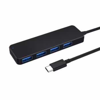 Hub Type C 3.0 5 Gbps cu 4 porturi pentru laptop, Xbox, unitate flash, HDD, consola, imprimanta, camera, tastatura, mouse, negru