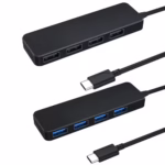 Hub Type C 3.0 5 Gbps cu 4 porturi pentru laptop, Xbox, unitate flash, HDD, consola, imprimanta, camera, tastatura, mouse, negru