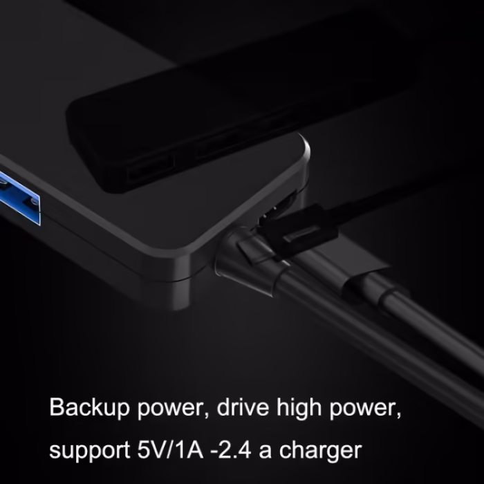 Hub Type C 3.0 5 Gbps cu 4 porturi pentru laptop, Xbox, unitate flash, HDD, consola, imprimanta, camera, tastatura, mouse, negru