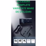 Compresor auto smart cu fir Godeson, Portabil, ecran LCD, 120w, 8000~12000М mAh, digital, micro USB, 0.65 Kg, Negru