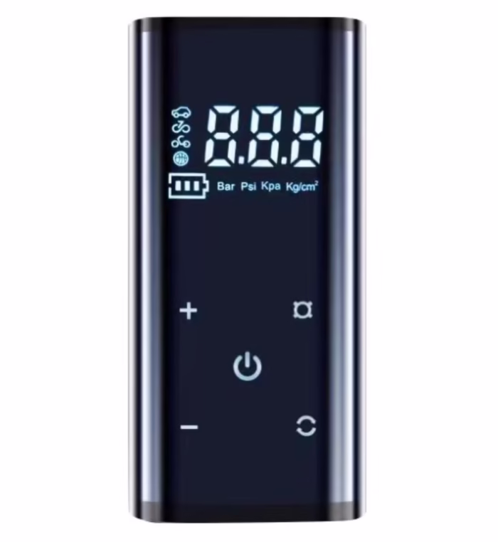 Compresor auto smart cu fir Godeson, Portabil, ecran LCD, 120w, 8000~12000М mAh, digital, micro USB, 0.65 Kg, Negru