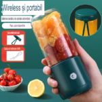 Mini Blender Electric, Kerisson Easy Mix, extra pahar borosilicat rezerva, 60 W, 16.000 RPM, Portabil, Multifunctional, Au...