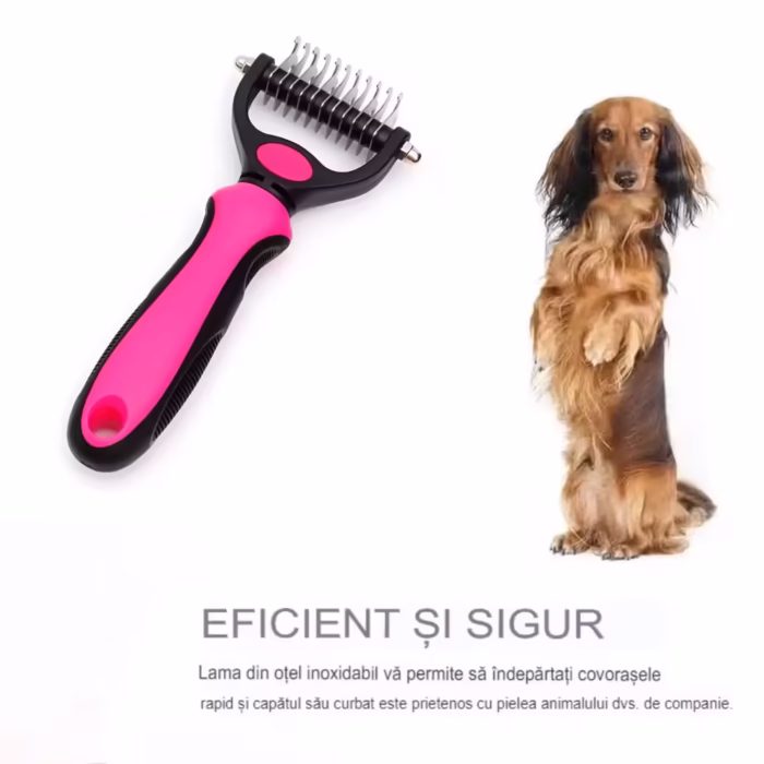 Set ingrijire animale de companie OnePet marime S, 6 dinti, compus din pieptene descalcitor, cleste, pila, pentru curatare...