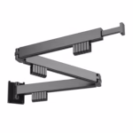 Suport de uscare montat pe perete Helper 114cm, retractabil cu carlige, usor de instalat, capacitate mare de incarcare, pentru balcon/baie/dormitor, negru