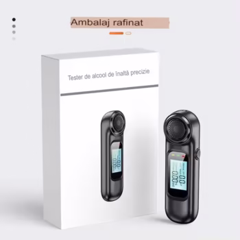 Etilotest AEC AM01 , fara contact, Nu necesita rezerve, Acuratete +/- 0.01% BAC, Display LCD color, Autonomie baterie 200 testari, Indicator risc, 8x2x1.5 cm, negru mat