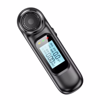 Etilotest AEC AM01 , fara contact, Nu necesita rezerve, Acuratete +/- 0.01% BAC, Display LCD color, Autonomie baterie 200 testari, Indicator risc, 8x2x1.5 cm, negru mat