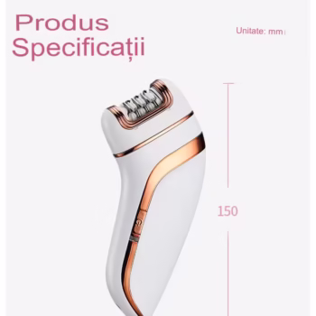 Set epilator Enzo Beauty 3 in 1 HM-205, putere 5w, autonomie 90 min,3 capete, epilator, ras, pedichiura , alimentare USB, Alb