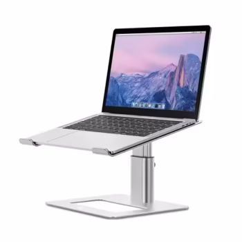 Stand laptop ergonomic Smarto A60, fabricat din aluminiu, portabil, compatibil cu laptopuri de la 10 la 15.6 inch, dimensiuni 29,5*24.5*12.5 cm reglabil , argintiu