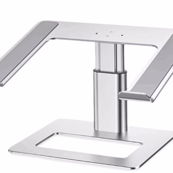 Stand laptop ergonomic Smarto A60, fabricat din aluminiu, portabil, compatibil cu laptopuri de la 10 la 15.6 inch, dimensiuni 29,5*24.5*12.5 cm reglabil , argintiu